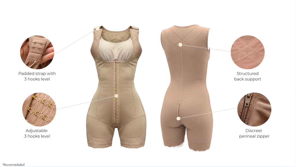 Abrilia Shapewear with padded straps with features