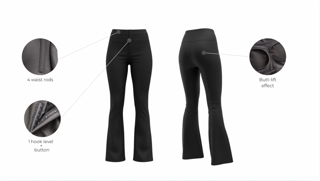 Built-in Colombian shapewear pants with features