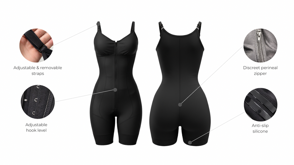 Colombian post-op faja with features highlighted - wholesale