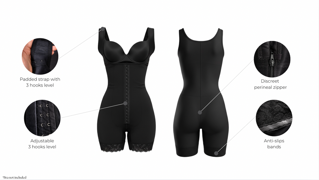 Powernet and lycra colombian shapewear with padded straps with features - wholesale