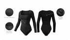 Thong style full body with full sleeves - with features