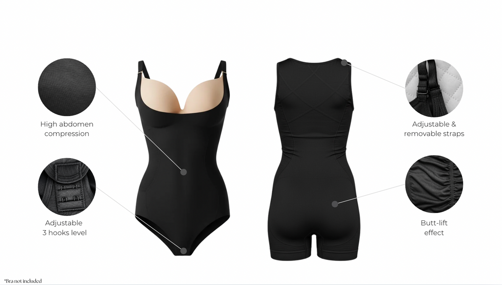 Body with compression panel with thong style - wholesale