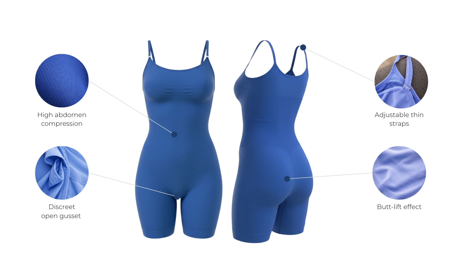Full-body seamless shapewear for wholesale with features