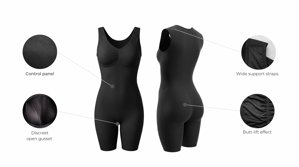 Mid-thigh Colombian seamless with wide straps  with features - wholesale