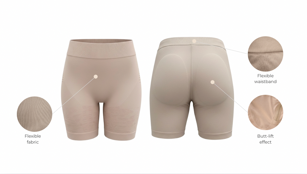Colombian seamless short mid-thigh with butt lift - wholesale with features