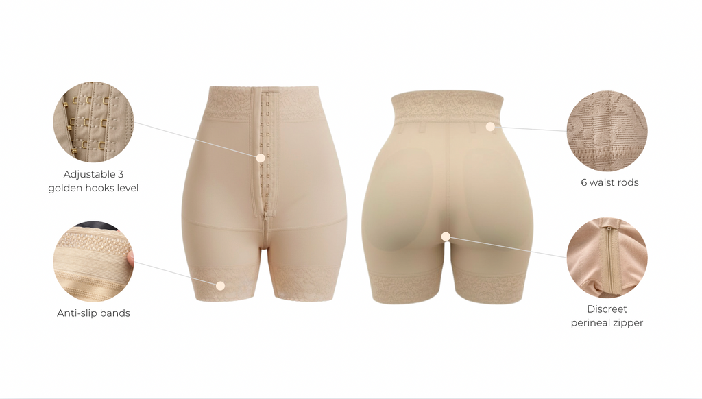 High waisted abrilia short with high compression with features