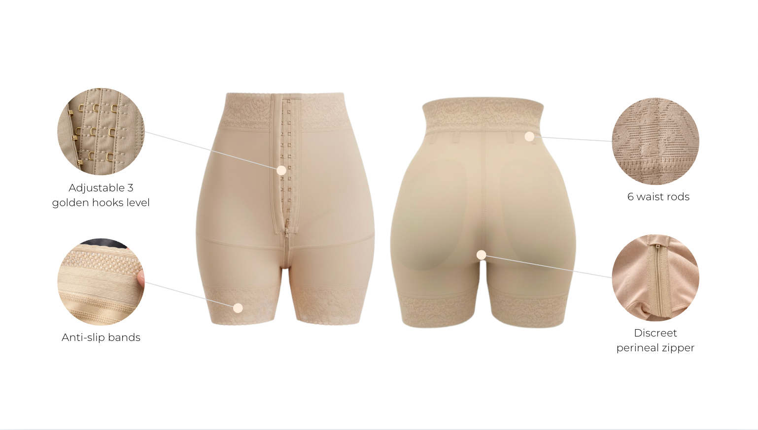 High waisted abrilia short with high compression with features