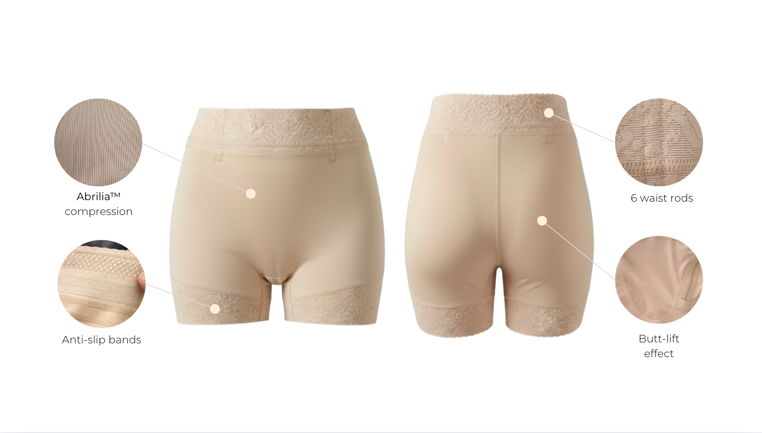 Invisible Abrilia Boxer with butt lift with features