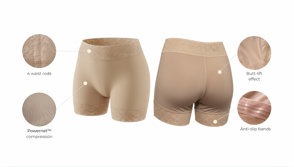 Colombian faja boxer with rods and butt lift effect with features