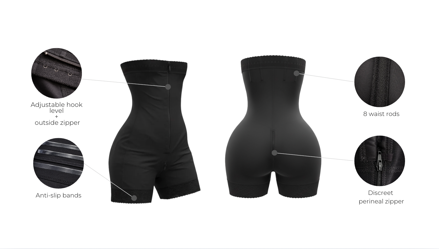 High waisted colombian short faja - wholesale