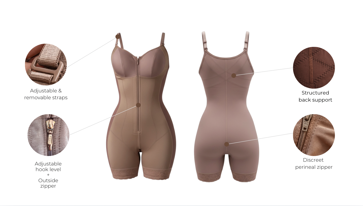 Abrilia Shapewear with thin straps - wholesale - with features