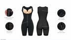 Powenrnet and Lycra open bust Colombian faja with padded straps with features