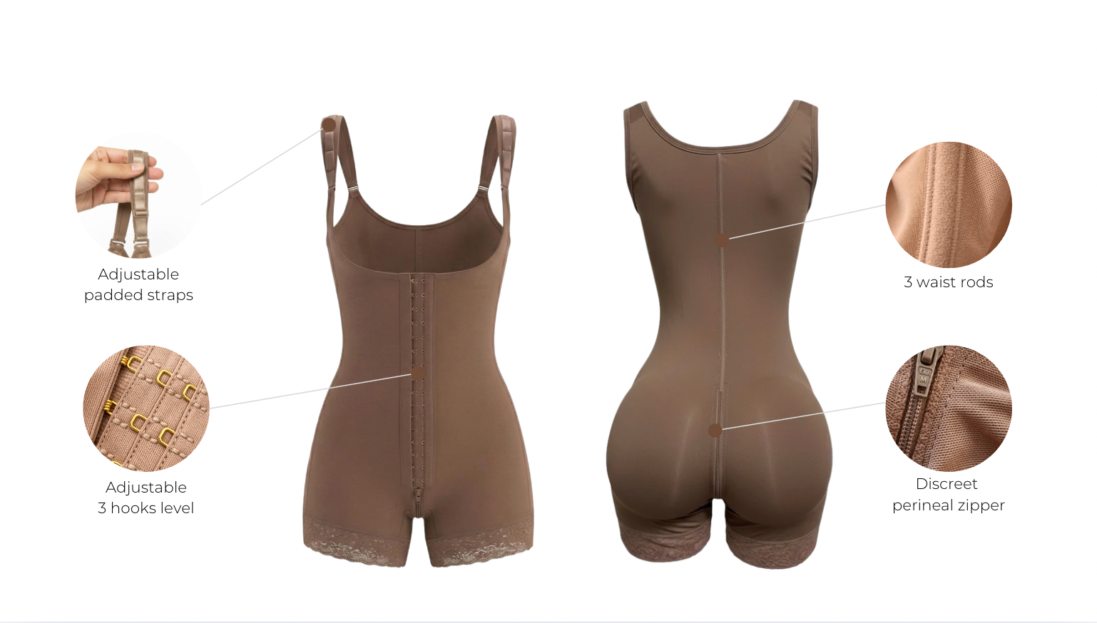 Superimposed strap Colombian Shapewear