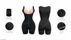 Powernet and lycra shapewear with short leg