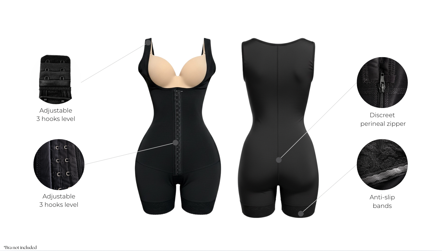 Powernet and lycra shapewear with short leg