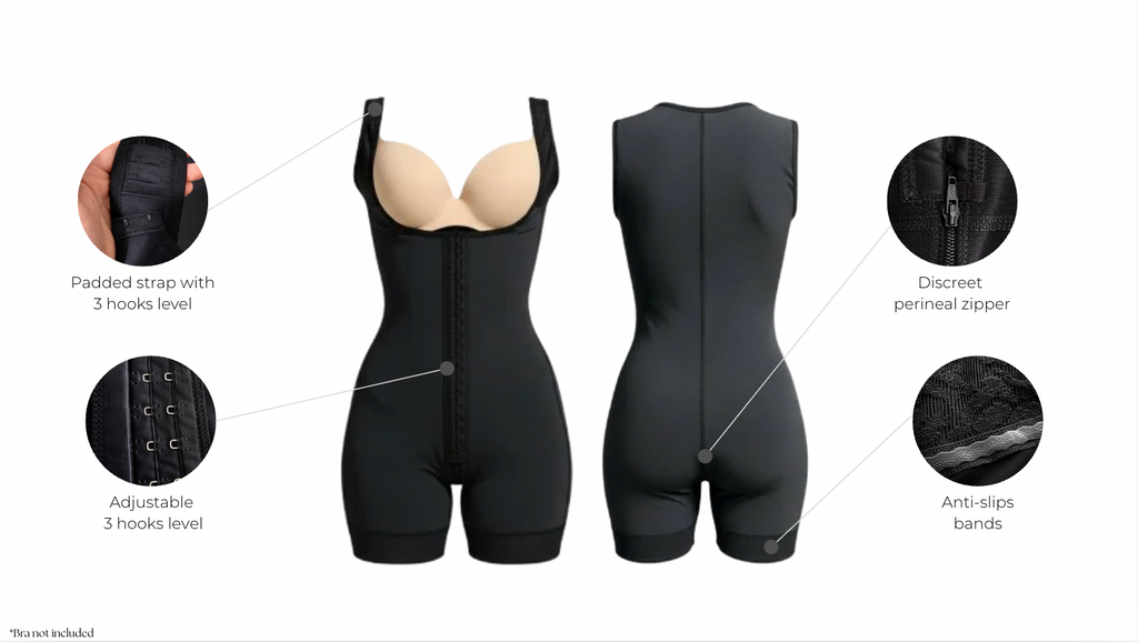 Short powernet colombian shapewear with no bust with features - wholesale