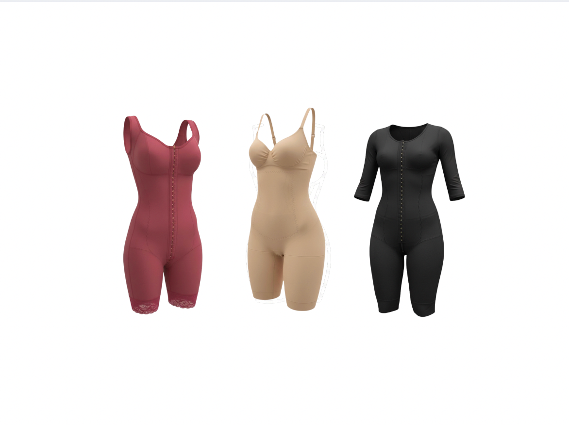 Three Colombian fajas placed in a white background - wholesale