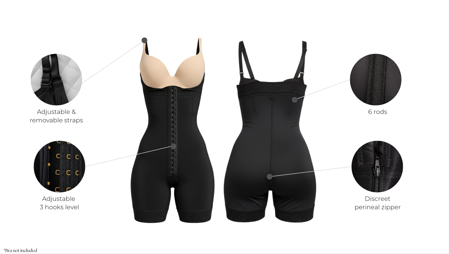 Streapless colombian faja with powernet - wholesale with features