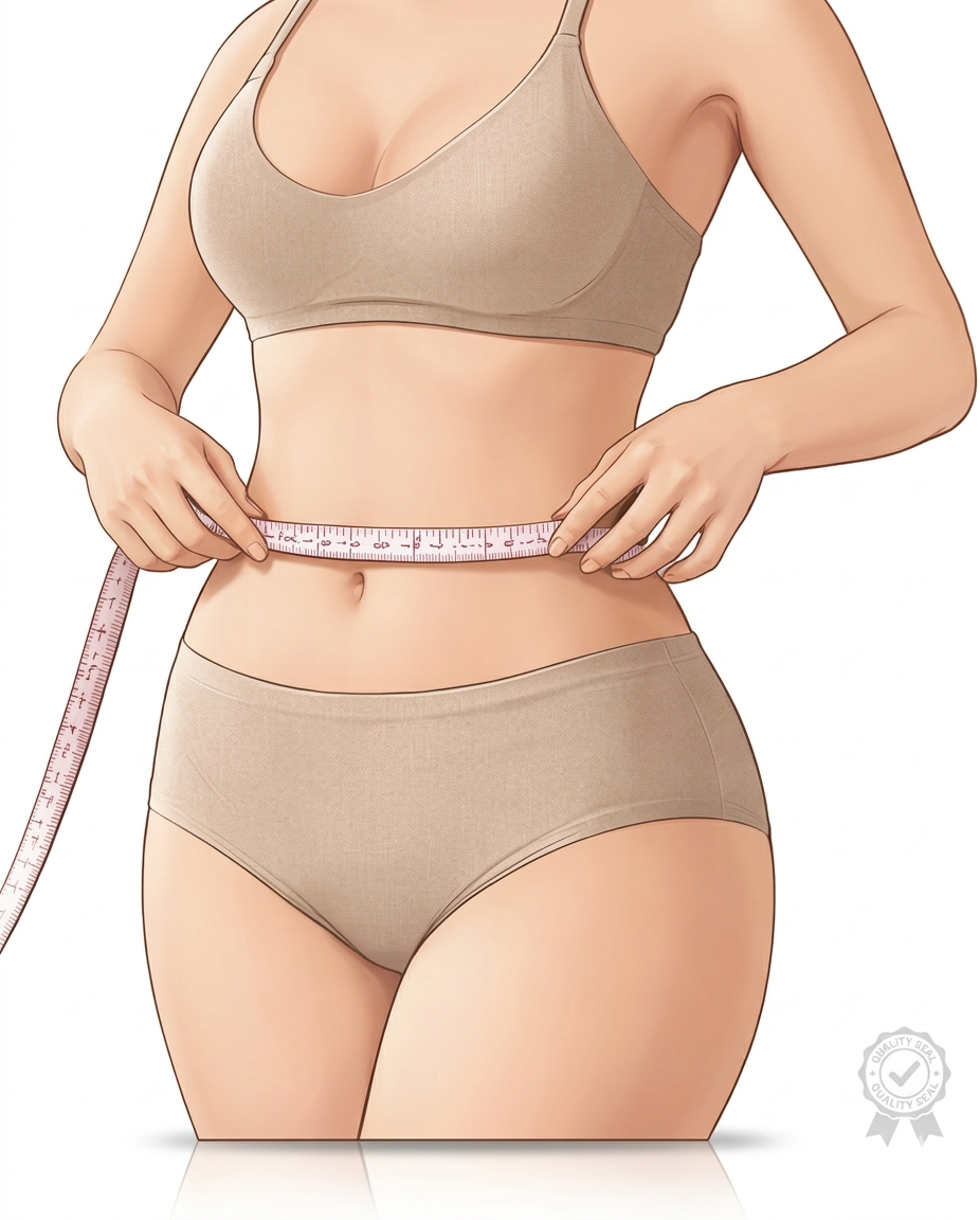 Waist measurment for Colombian fajas. It describes how to measure the waist 