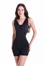 Silueta Esencial black Colombian shapewear - open bust mid-thigh faja with hook closure Noga Curves
